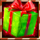 wild santa hold and hit gift symbol icon