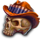 wild west revolver skull symbol icon