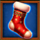 wild xmas hold and hit christmas stocking symbol icon