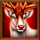 wild xmas hold and hit red reindeer symbol icon