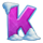 winter footprints letter k symbol icon