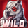 blood shot rising spirit wild dog symbol icon