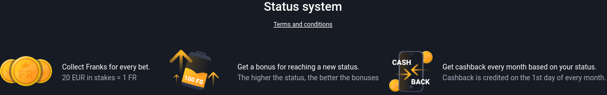 frank casino vip program