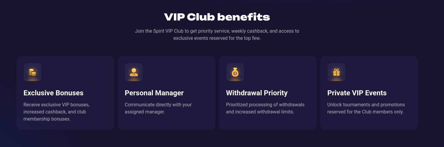 spirit casino vip program