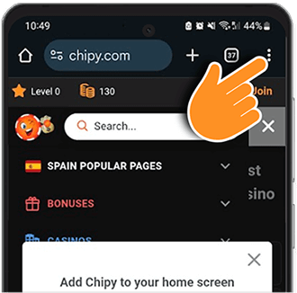 android browser options icon
