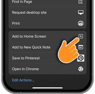 ios add to home screen