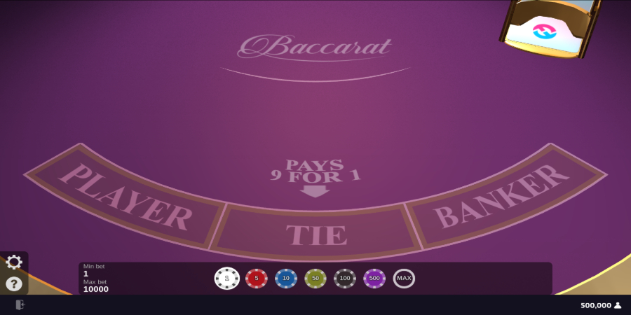 FunFair Technologies Baccarat screenshot es