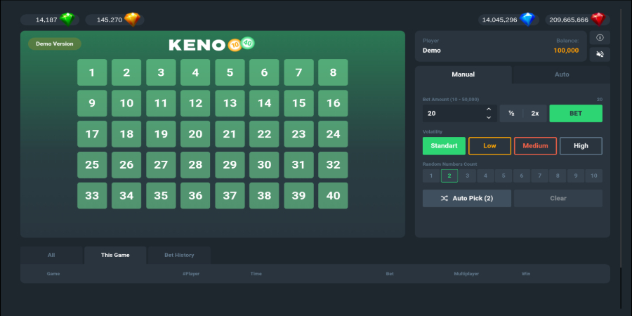 Instant Keno screenshot es