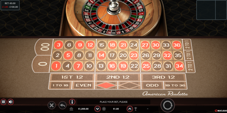 Nucleus Gaming American Roulette screenshot ru