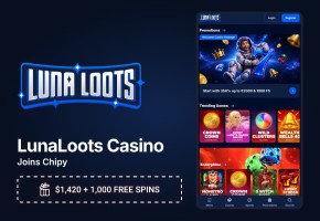 LunaLoots Joins Chipy: 8,500+ Games and 1,000 Welcome Spins image