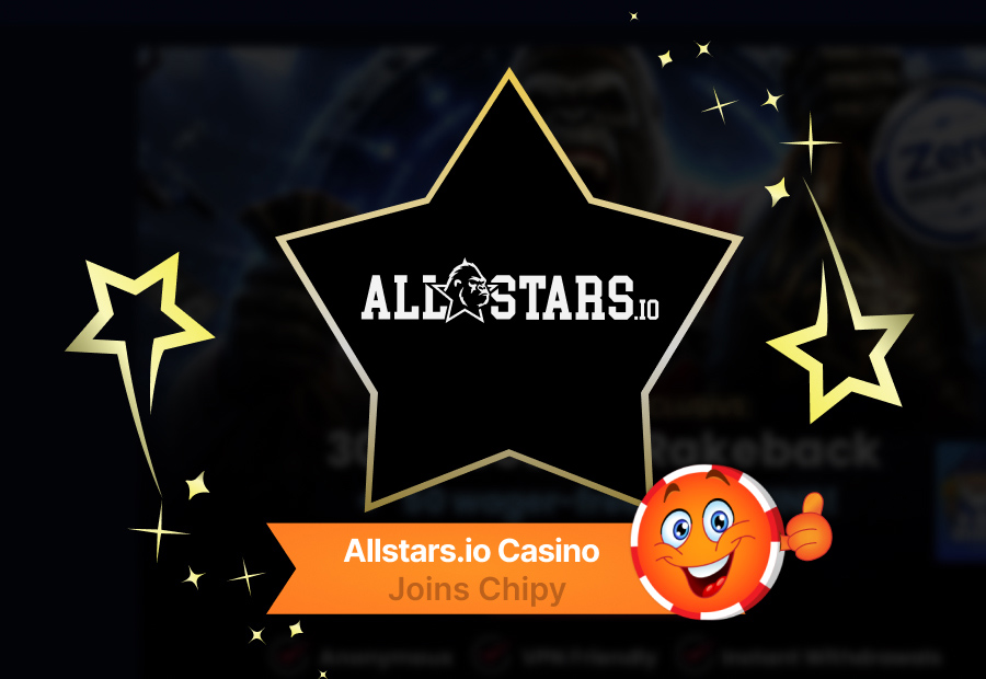 Allstars.io Casino Joins Chipy: 10,000+ Games, 15 Allstars Originals, and Seven Loyalty Ranks image