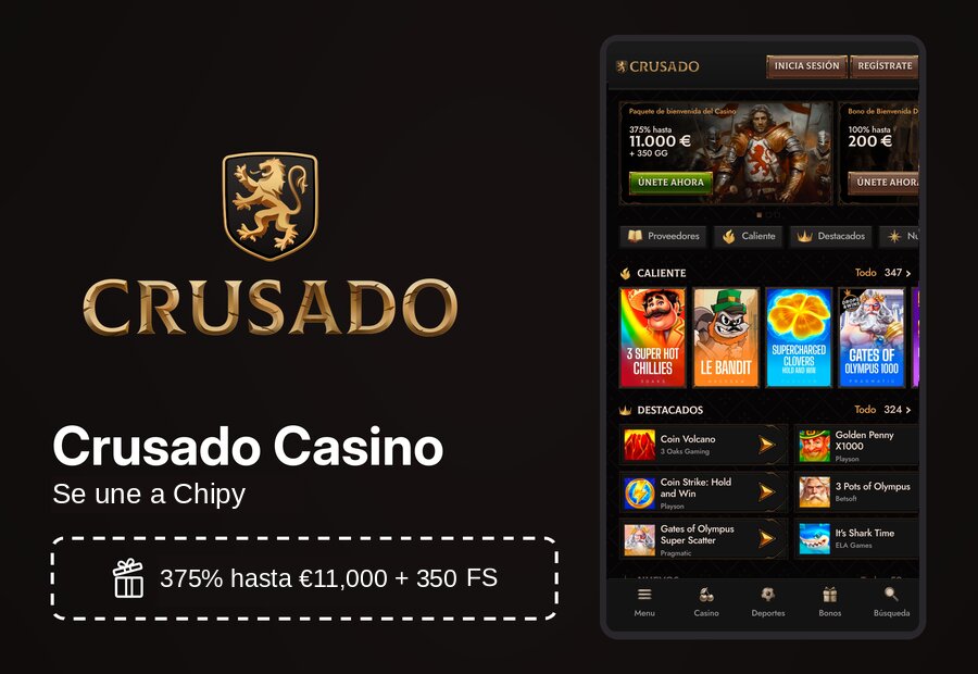 Crusado se une a Chipy: más de 40 estudios y un bono de bienvenida del 375% image