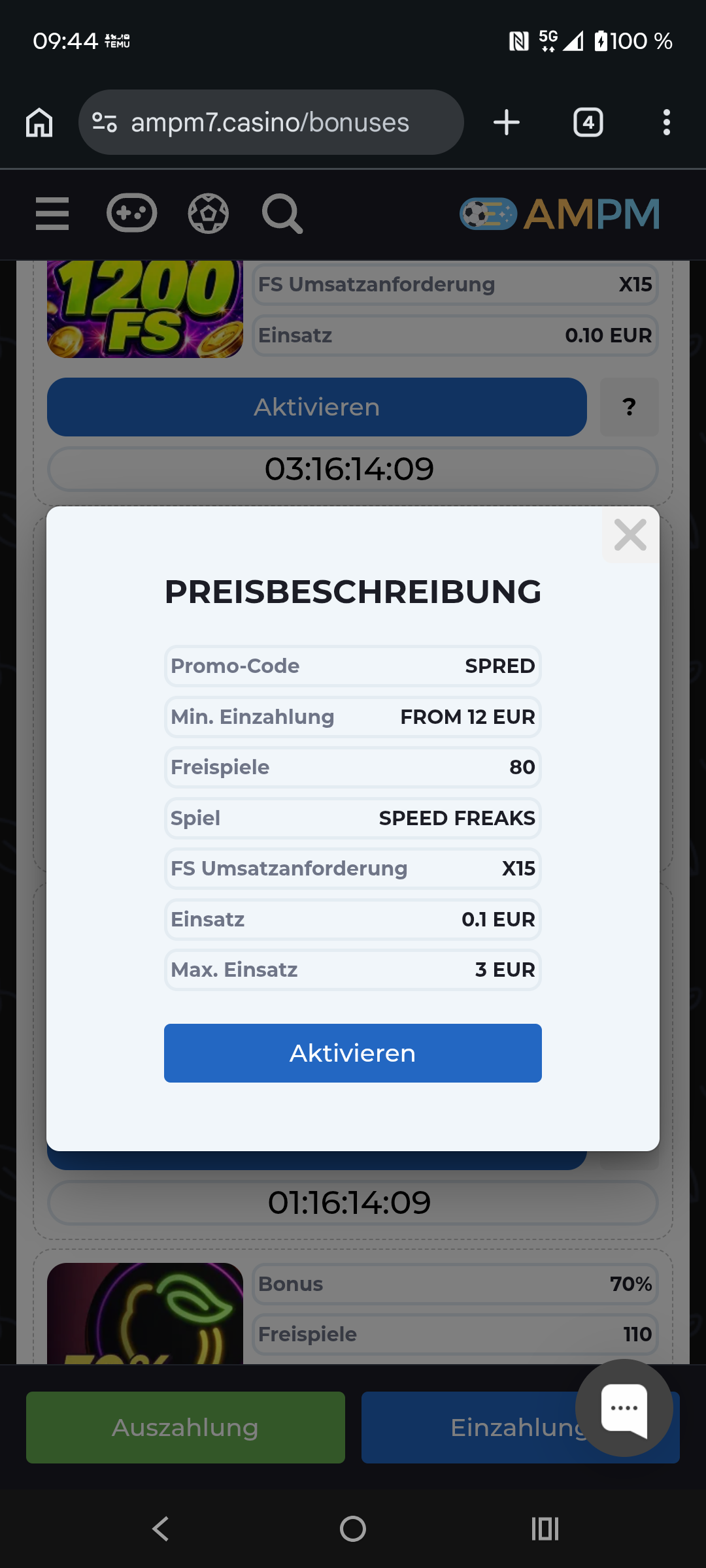 Review: ampm casino für Spieler aus Deutschland