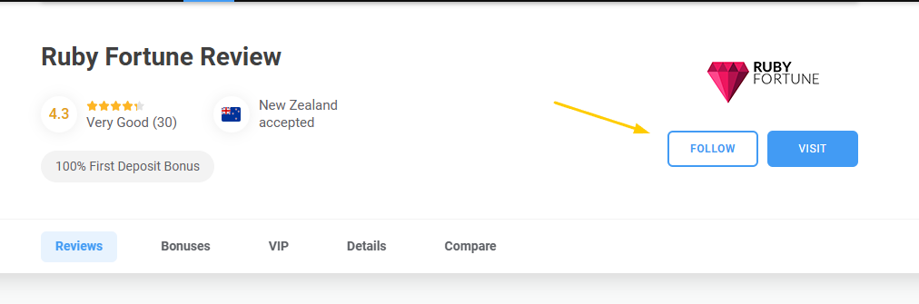 Ruby Fortune Follow Button Image