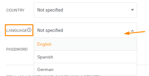 Language Select Section How can I select my preferred language on chipy?
