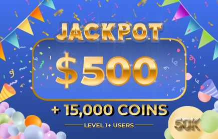 $50K Milestone Mania: $500 + 15K Coins Jackpot Sweepstake image
