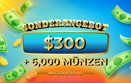 Juli 2026 Verlosung: 300 $ Echtes Geld + 6.000 Münzen