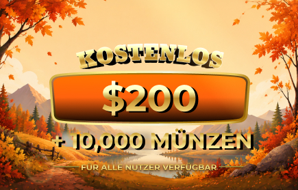 Kostenlose Verlosung September 2026: 200 $ + 10.000 Münzen