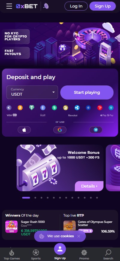 0xbet casino homepage
