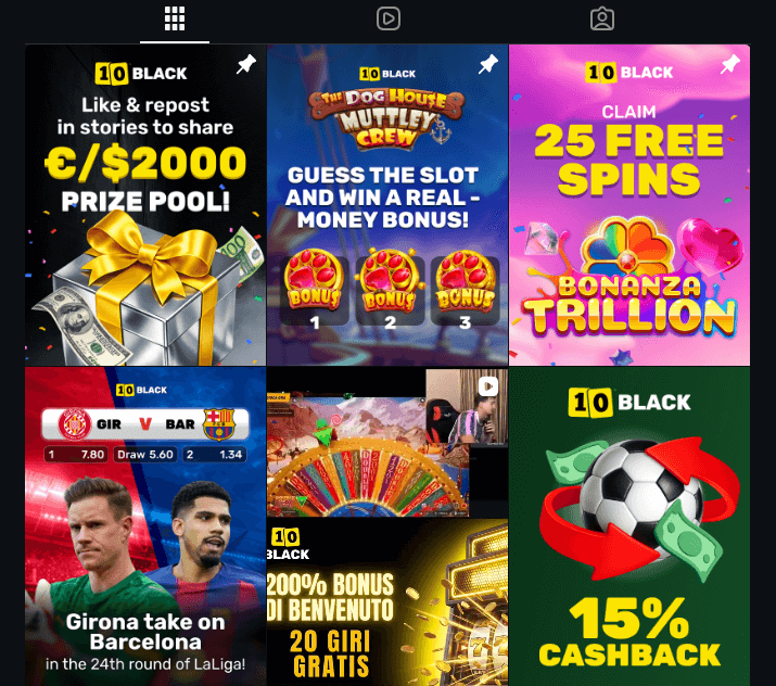 10black casino social media offers