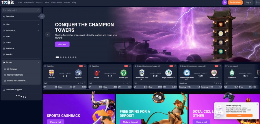 1xbit casino homepage