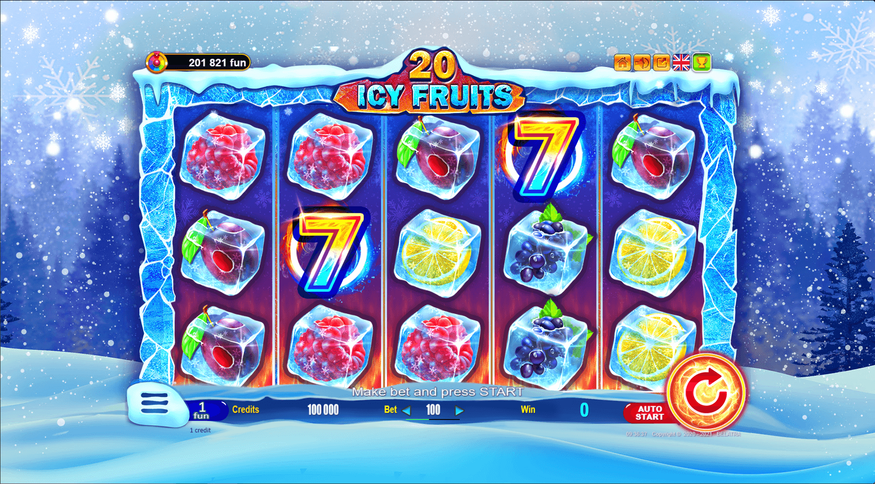 20 Icy Fruits Online Slot Game Win
