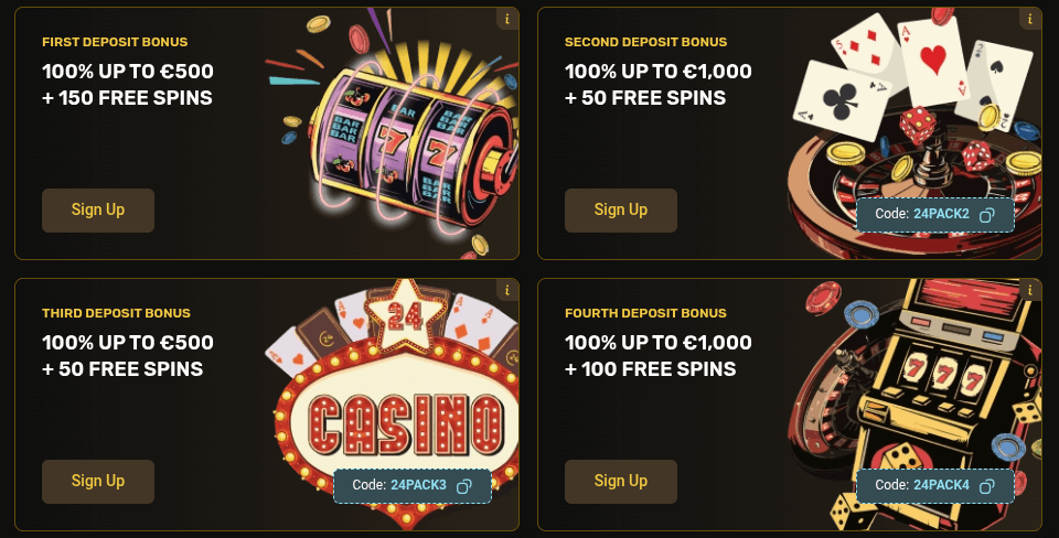 24casino welcome pack
