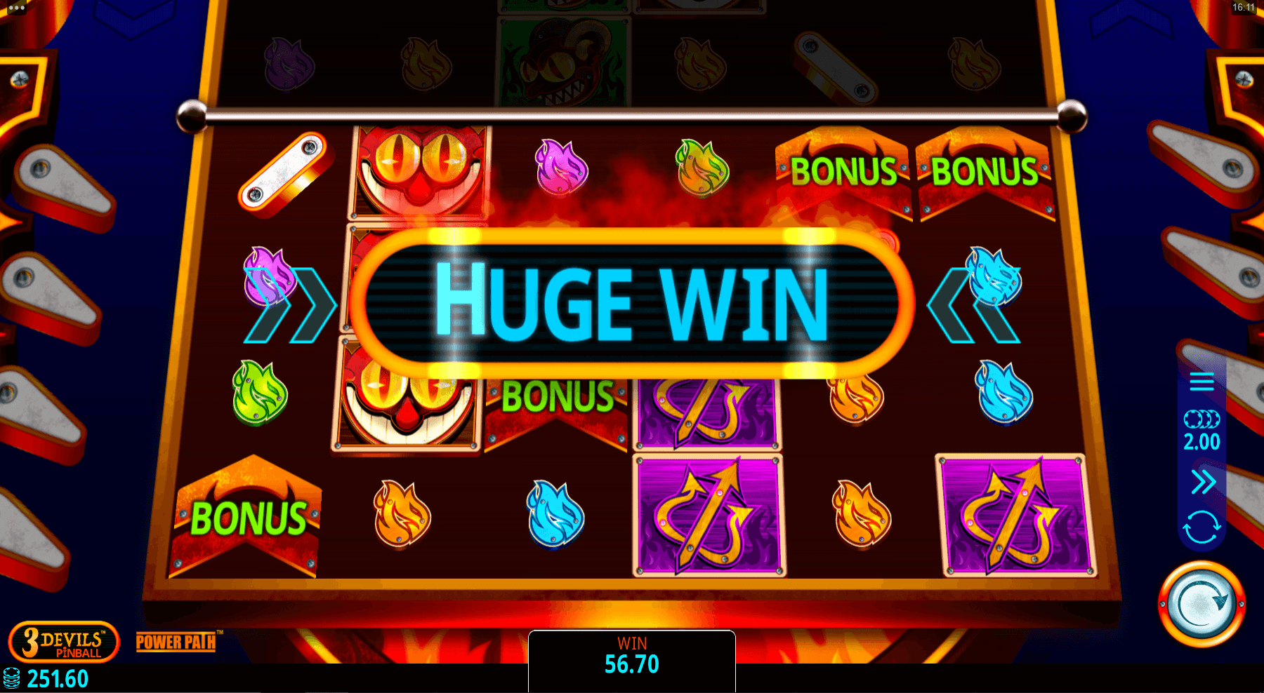 3 Devils Pinball slot huge win