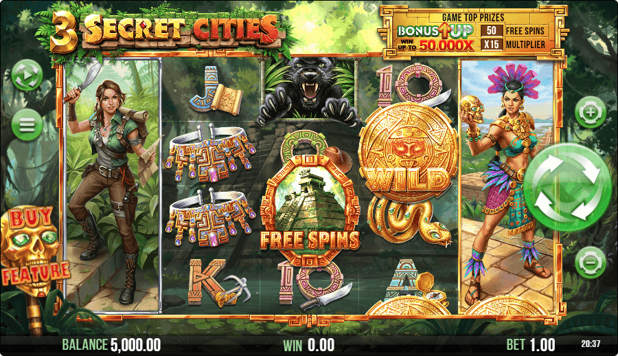 3 Secret Cities Online Slots Game Reels