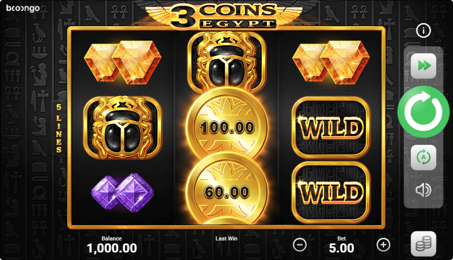3 Coins Egypt Online Slot Game Features