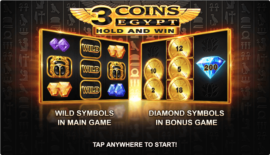 3 Coins Egypt Online Slot Game Reels