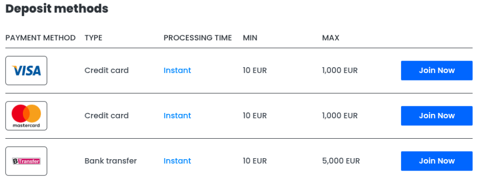 30bet casino deposit options