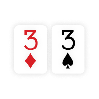 3s of spades and diamonds mixed pair
