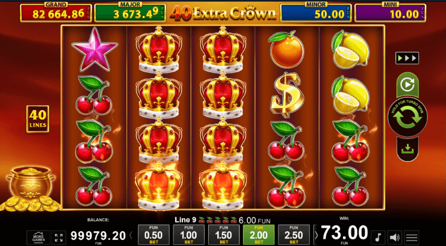 40 extra crown golden coin link tableau