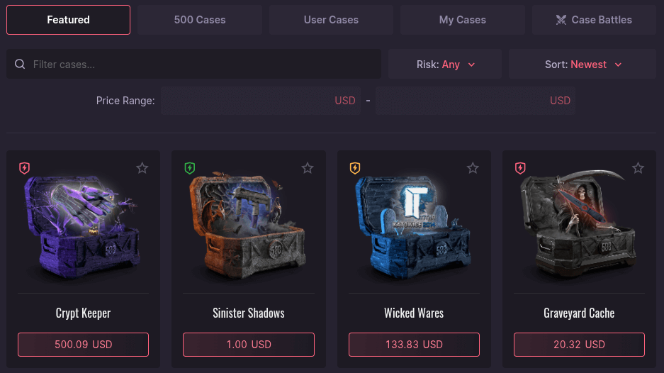 500 casino cases