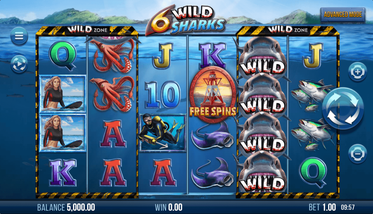 6 Wild Sharks Online Slot Game Features