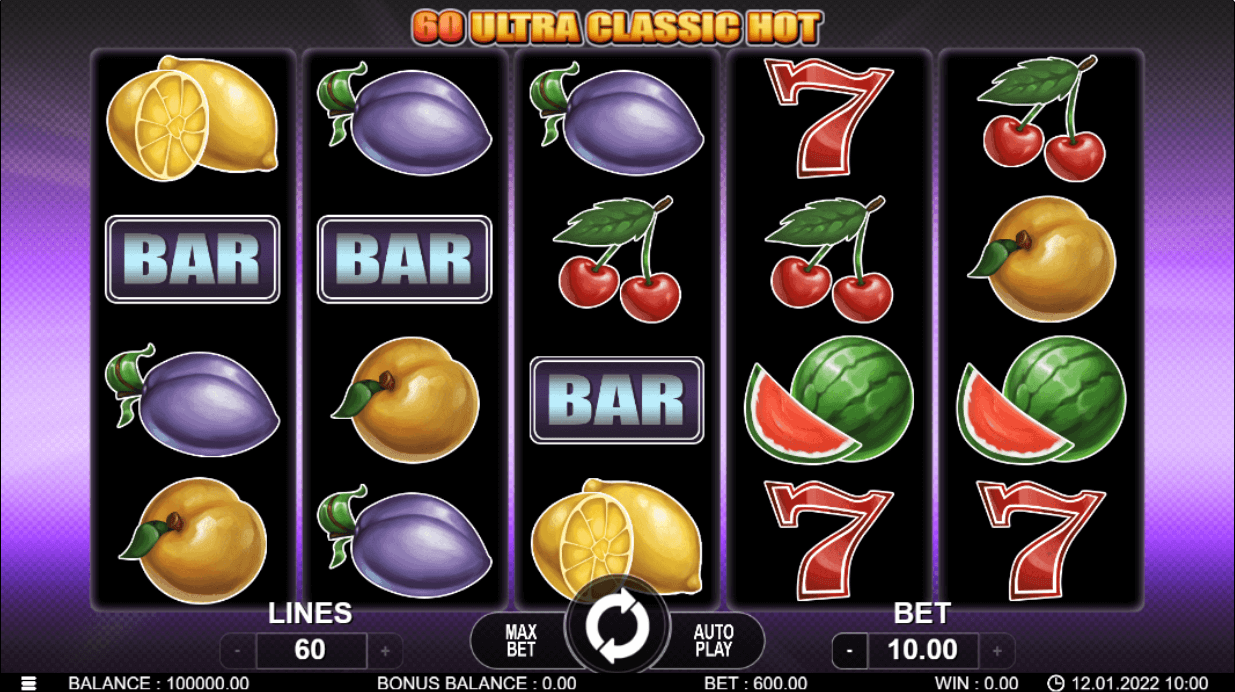 60 Ultra Classic Hot Online Slot Game Features