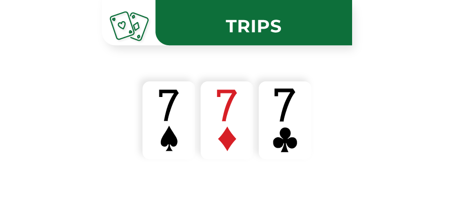 trips in 7 card poker