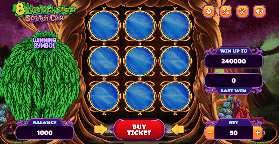 8 Leprechauns Online Scratch Card Game Blank Card