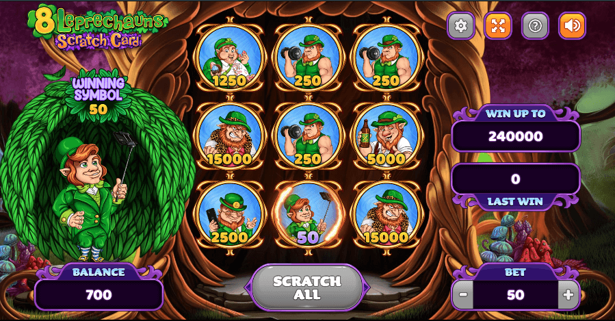 8 Leprechauns Online Scratch Card Game Symbol 50