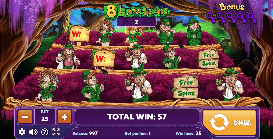 8 Leprechauns Online Slot Game Win