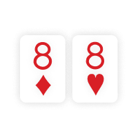 8s of diamonds and hearts colored pair