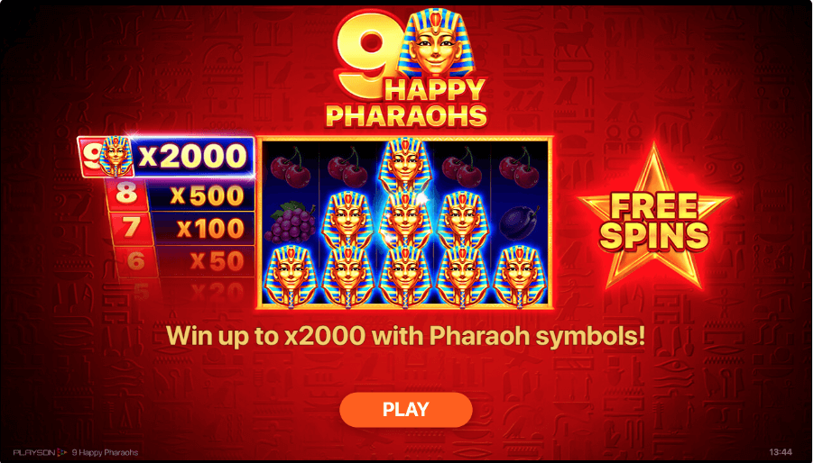 9 Happy Pharaohs Online Slots Game Features