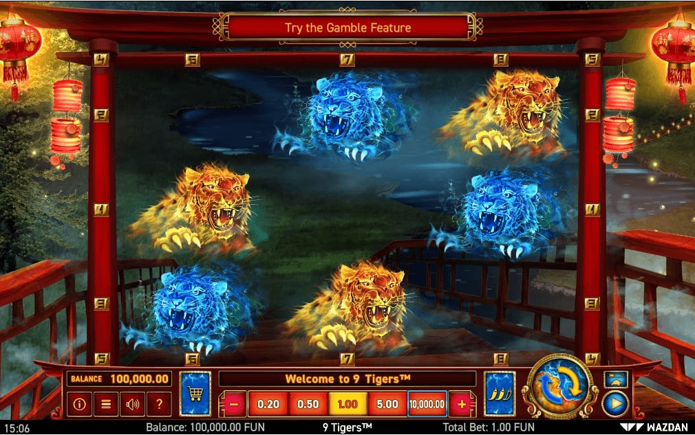 9 Tigers Online Slot Reels