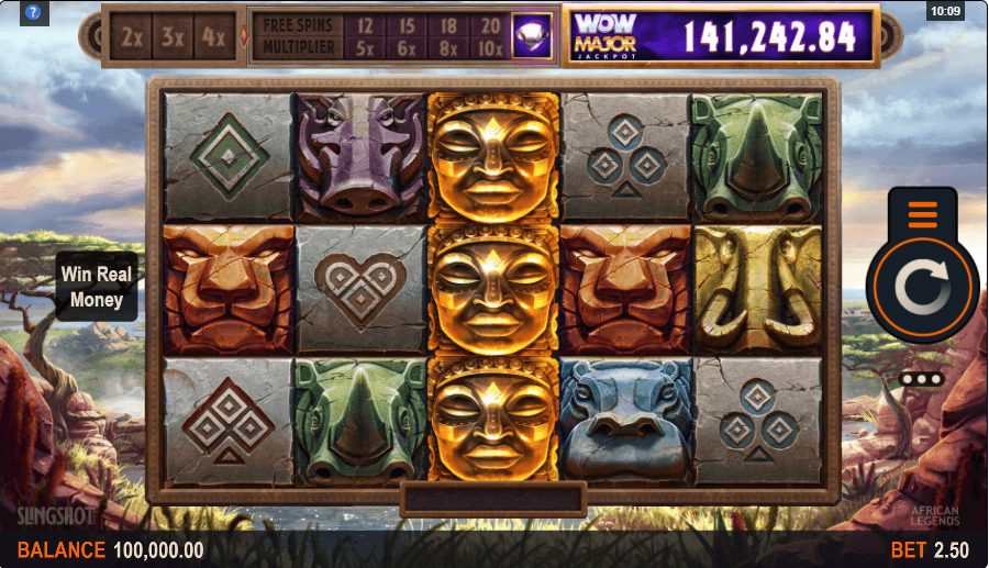 African Legends online slot game reels