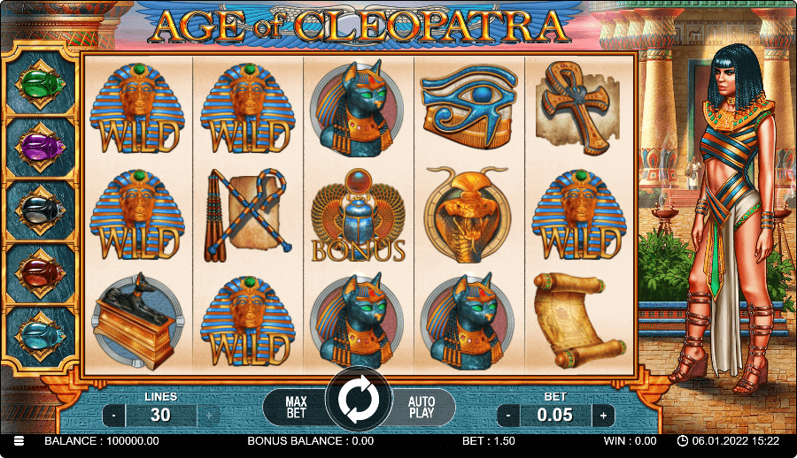 Age of Cleopatra Online Slots Game Reels