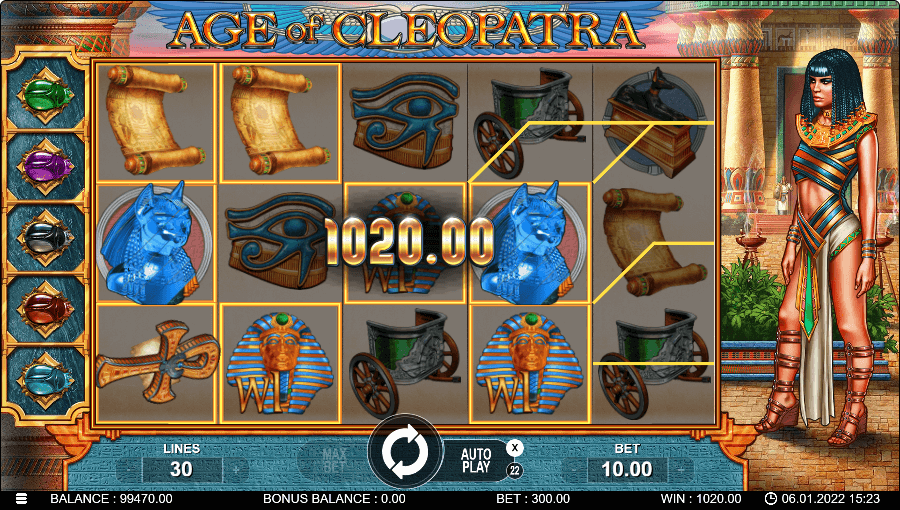 Age of Cleopatra Online Slots Game Win