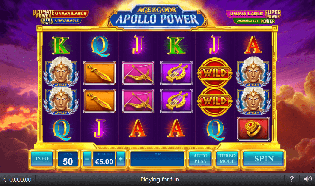 Age of the Gods Apollo Power Online Slots Game Reels
