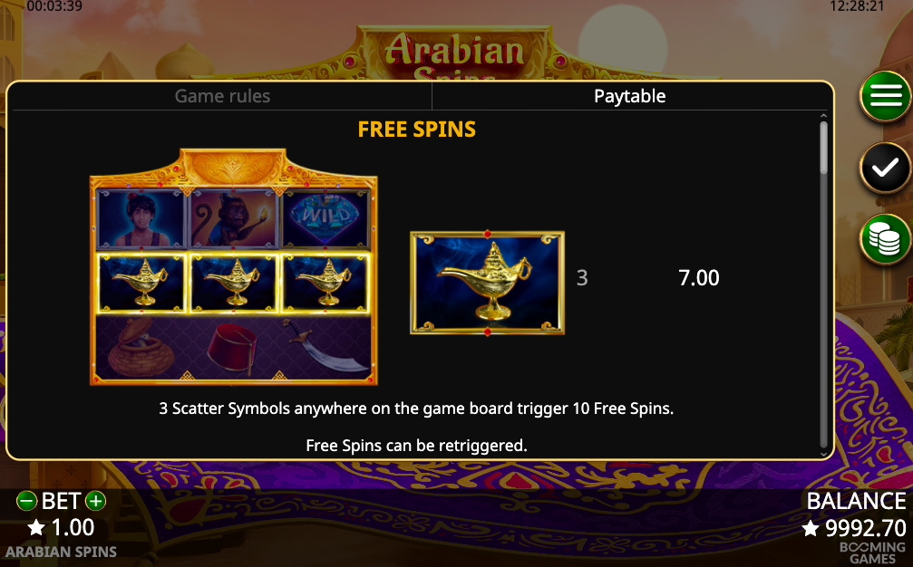 Arabian spins slots