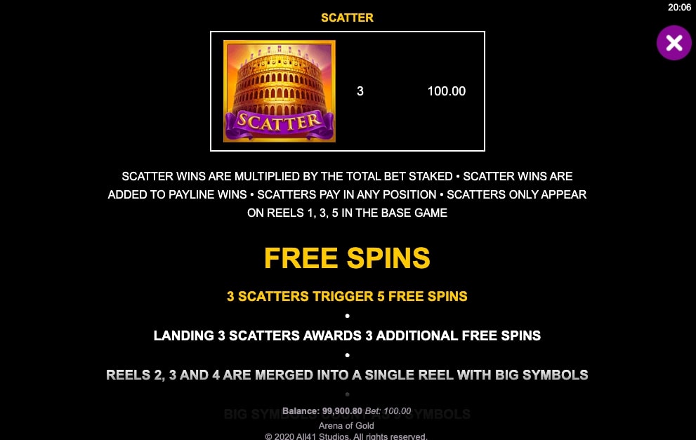 Arena of Gold MicroGaming bonus